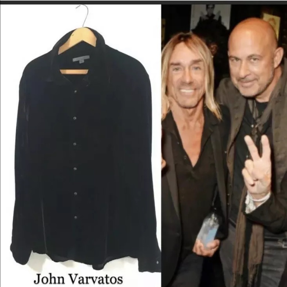 John Varvatos collection crushed velvet shirt SZ L